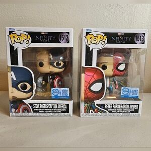 Captain America and Iron Spider Marvel Infinity Saga Funko Pop Bundle #1512 #153